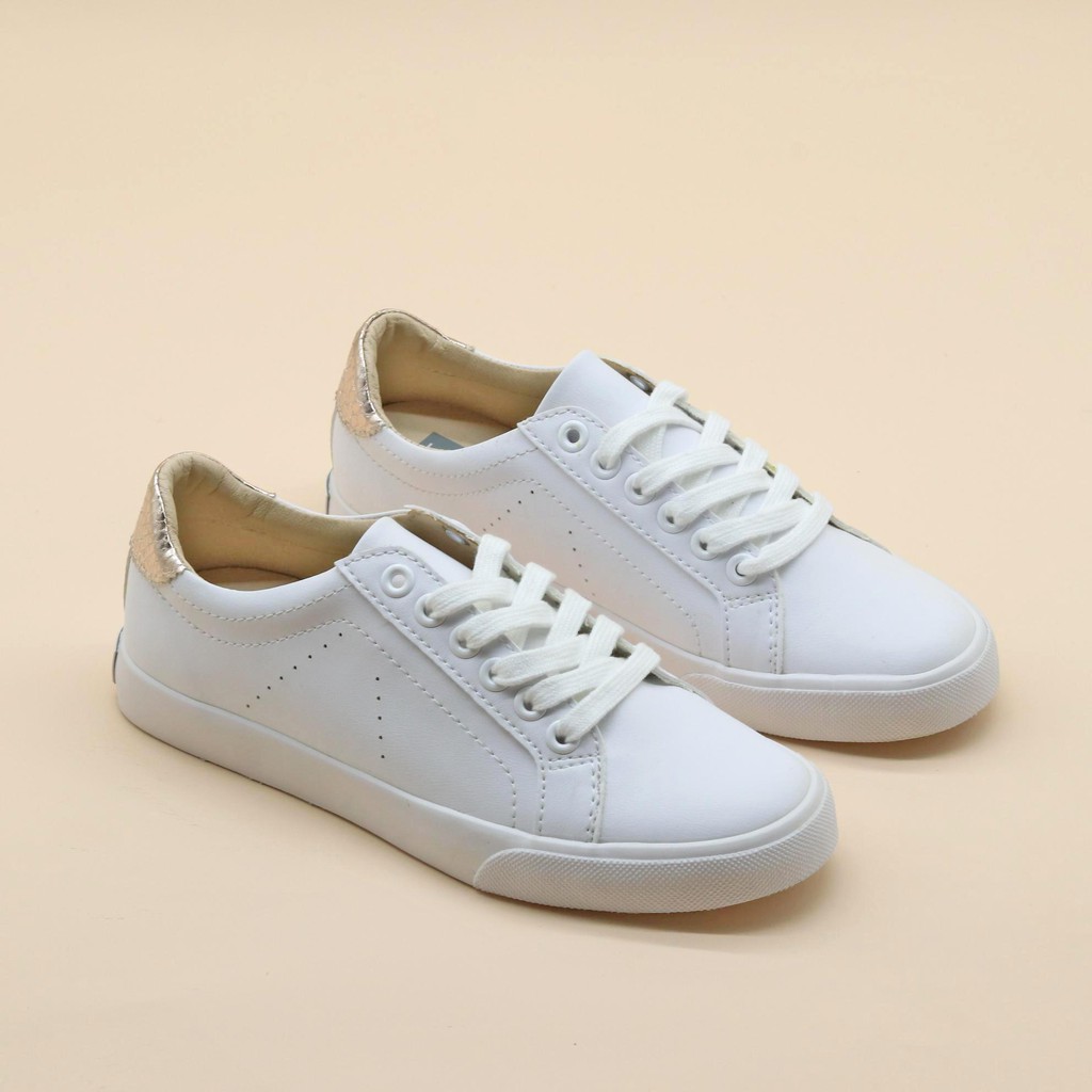 Giày thể thao nữ sneaker màu trắng đẹp dáng giày đế bằng cổ thấp chính hãng bAimée & bAmor - MS0963 | BigBuy360 - bigbuy360.vn