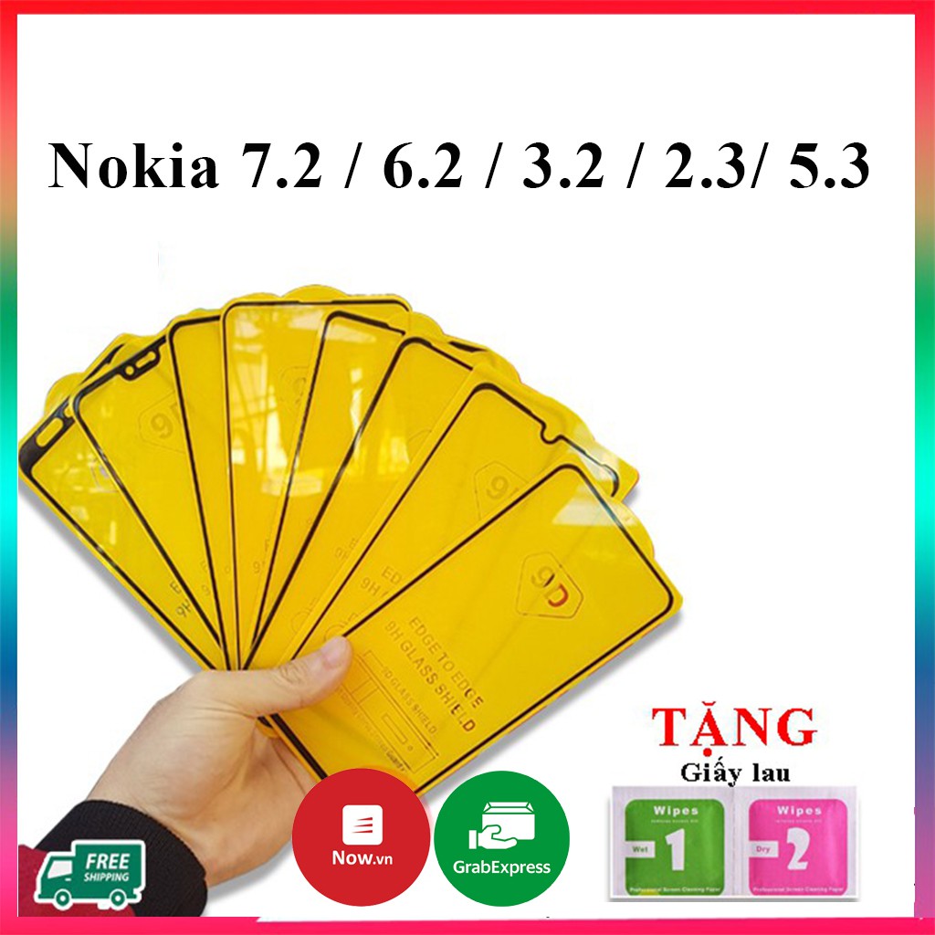 Kính cường lực nokia 7.2 6.2 3.2 2.3 5.4 3.4 2.4 5.3 G20 G10 Full Màn