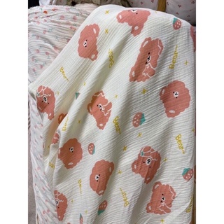 vải xô muslin con gấu bear