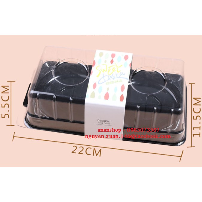 10 Hộp nhựa nắp trong 2 bánh 200gr