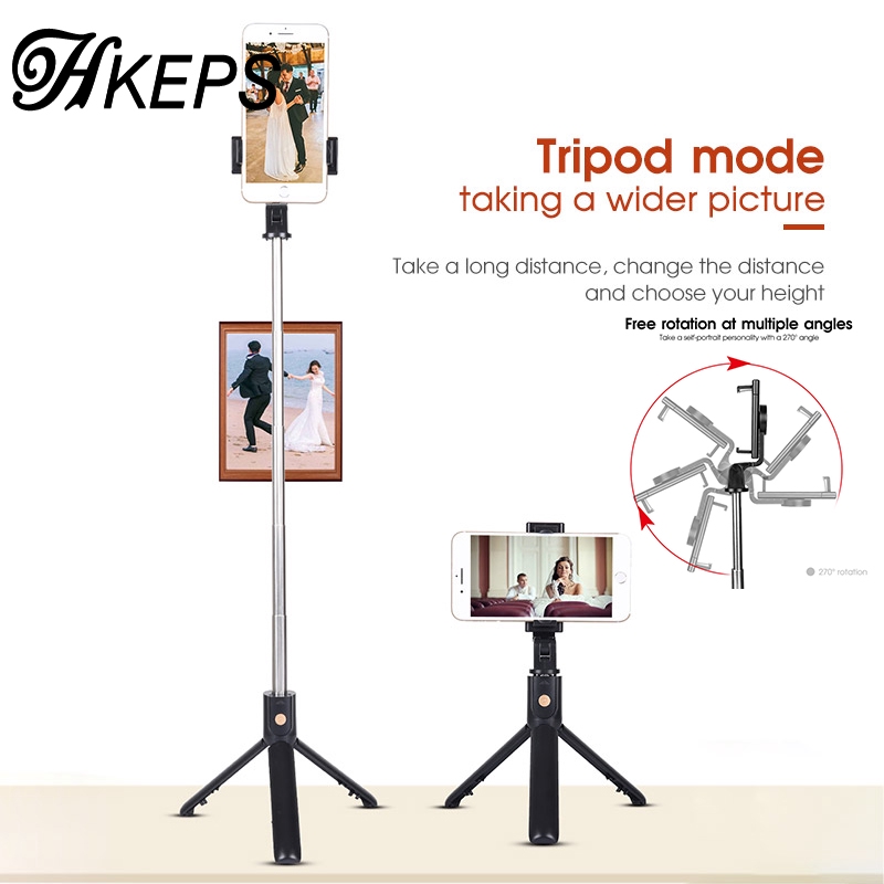 Gậy chụp ảnh tự sướng không dây Bluetooth với chân máy thu gọn kèm nút bấm cho IOS Android | BigBuy360 - bigbuy360.vn