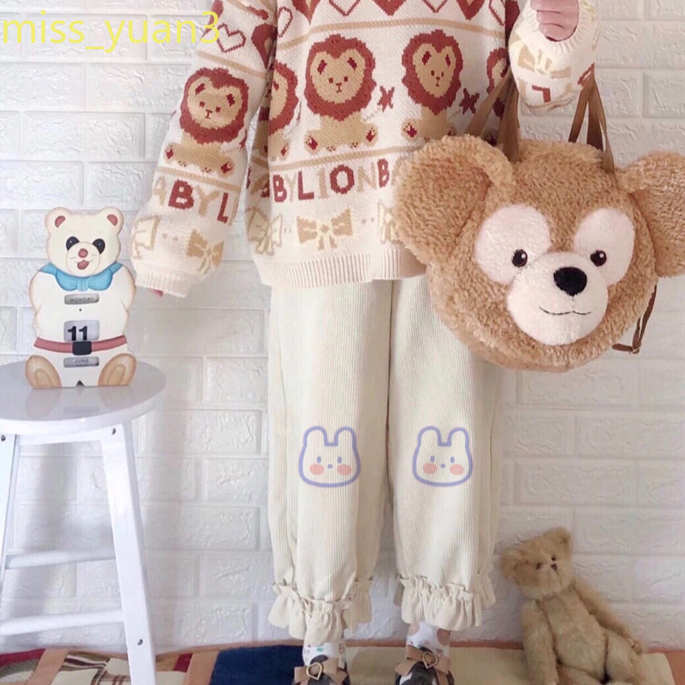 Quần dáng rộng mềm mại thêu họa tiết dễ thương phong cách Nhật Hàn cho nữ | BigBuy360 - bigbuy360.vn