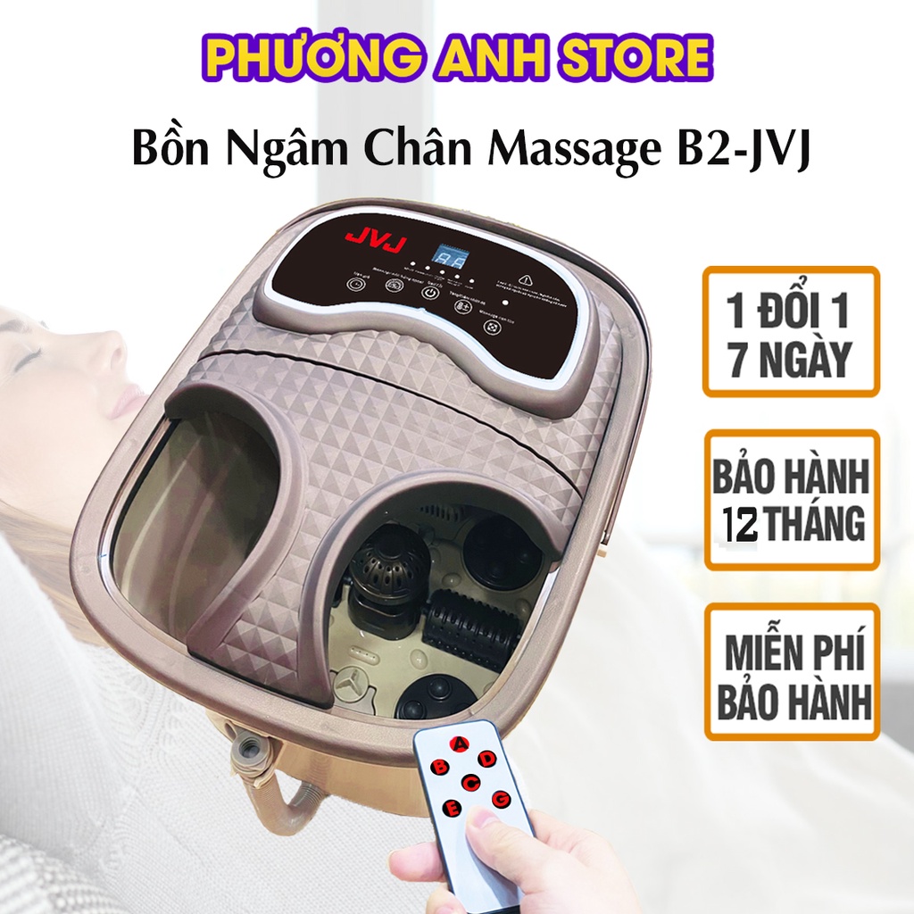 Bồn ngâm chân massage hồng ngoại B2-JVJ sử dụn tiếng Việt, tự đọng massage, làm nóng, sục khí