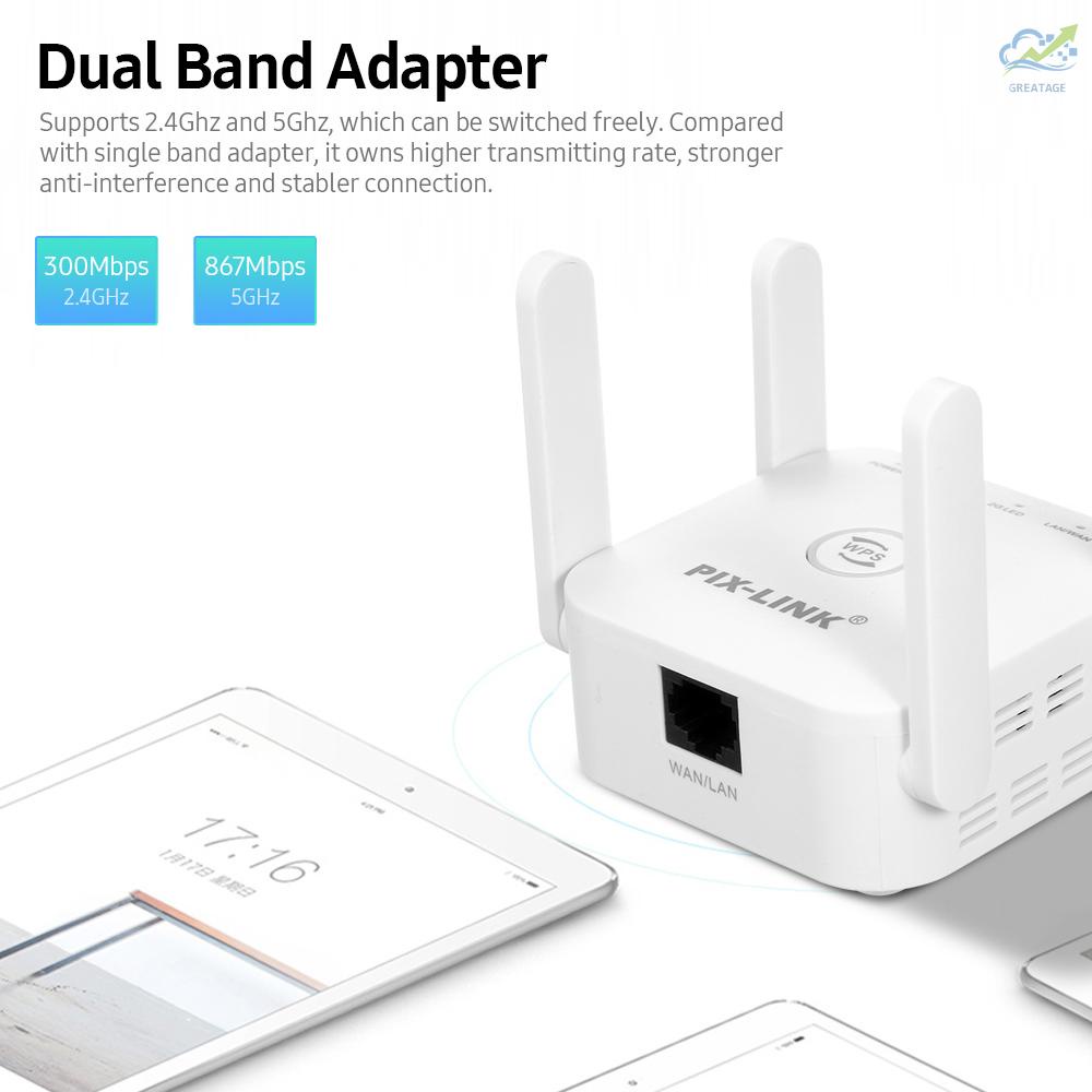 Mới Bộ Khuếch Đại Tín Hiệu Wifi 2.4g (Up Sang 300mbps) & 5g (Up Đến 867mbps) / 4 Ăng Ten Eu | BigBuy360 - bigbuy360.vn