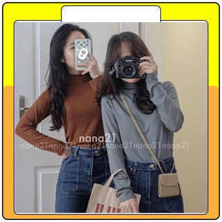 Áo len tăm cổ liền 3 phân lót lông, áo body len nhiều màu Queenshop
