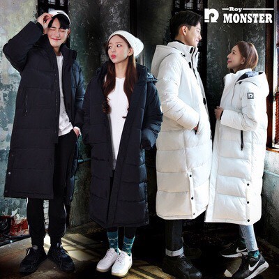 Áo khoác phao dáng dài.