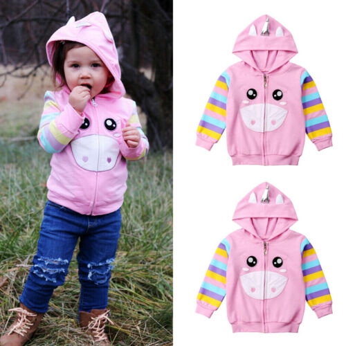 Áo Khoác Hoodie In Hình Kỳ Lân Dễ Thương Thời Trang Cho Bé Gái