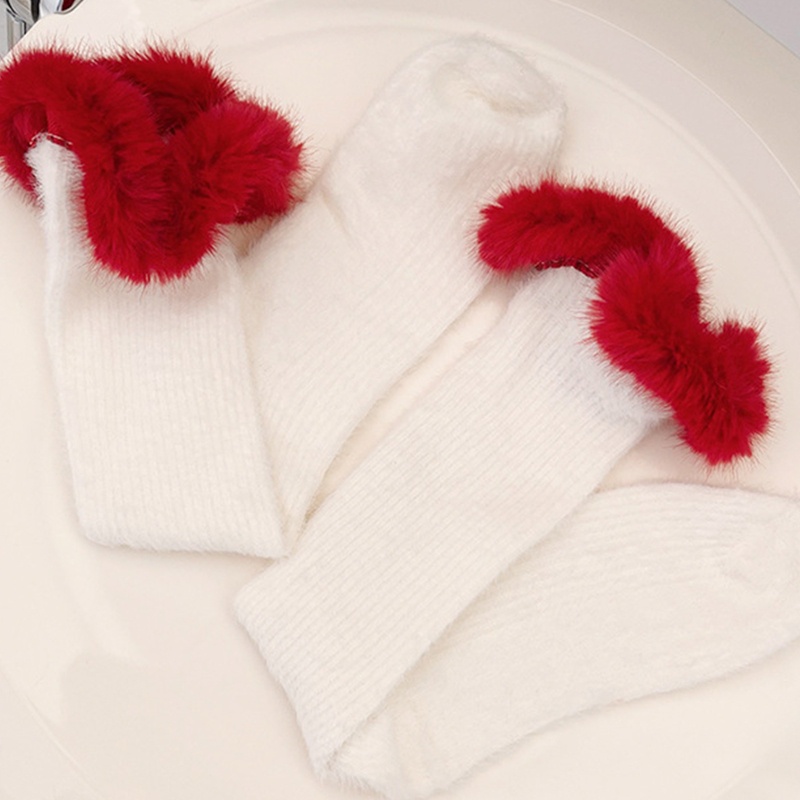 1 Đôi Tất Chân Phối Lông Phong Cách Lolita Ngọt Ngào Dành Cho Nữ