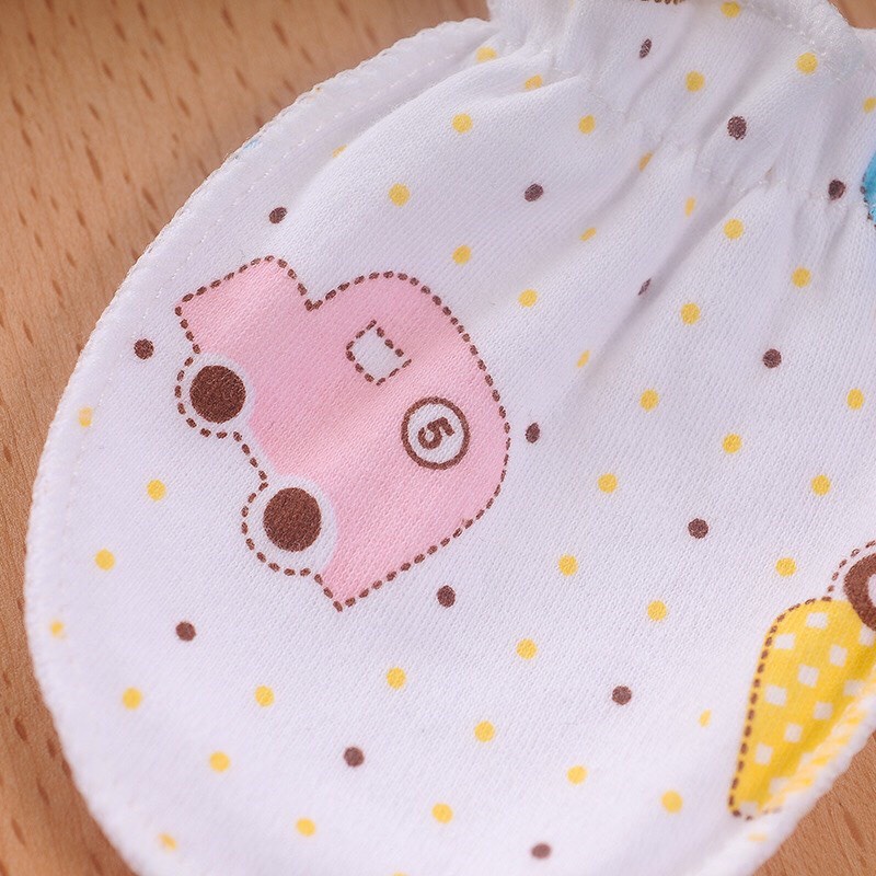 Bao tay cotton họa tiết xinh xắn cho trẻ sơ sinh