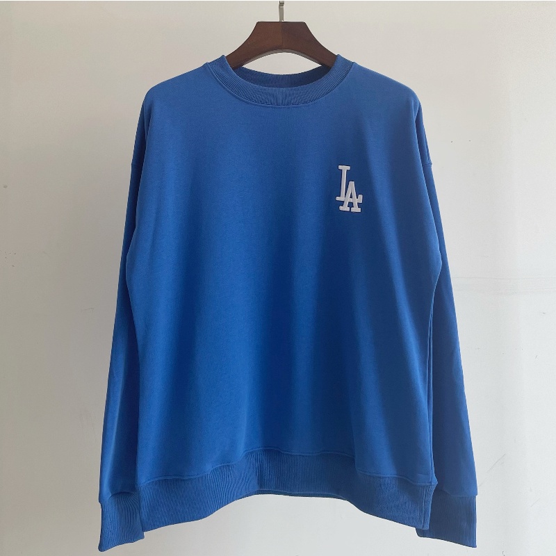 Hàng giao ngay! Mlb dài tay thêu logo cổ điển in áo len cotton thường dành cho nam và nữ