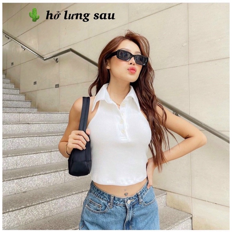 Áo croptop ba lỗ có cổ hở lưng - B0P