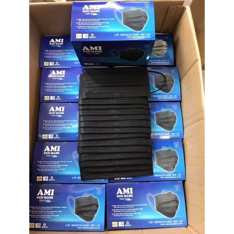 Khẩu trang y tế AMI kháng khuẩn 4 lớp 4 màu hàng công ty cao cấp hộp 50 chiếc | BigBuy360 - bigbuy360.vn