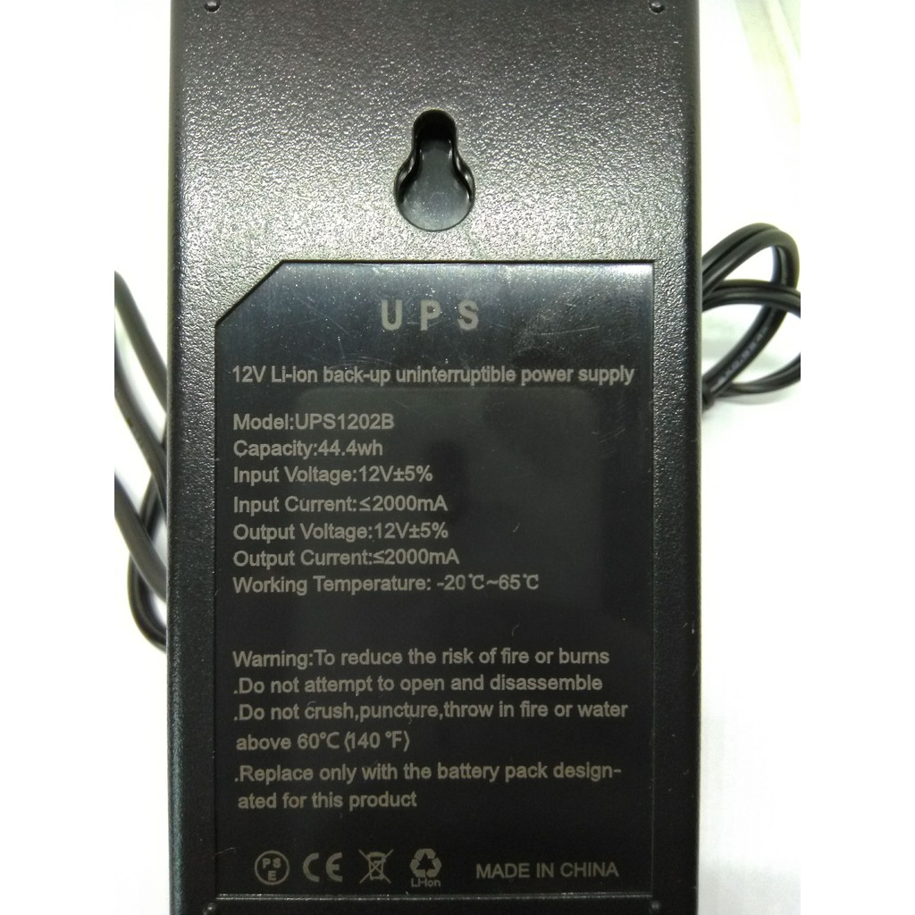 Nguồn dự phòng UPS mini 12V 2A dung lượng 12000mAh(tặng dây jack 5521 sang nguồn tẩu thuốc)