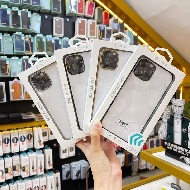 Ốp Devia Cực Đẹp lưng trong viền màu cho iPhone 12 Mini / 12 / 12 Pro / 12 Pro Max, 11, 11 Pro, 11 Pro max chính hãng
