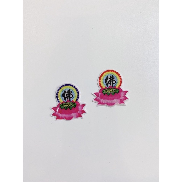 Tem nổi hình đài sen phật size mini 3.5x3.2cm dán trang trí laptop, xe, điện thoại....