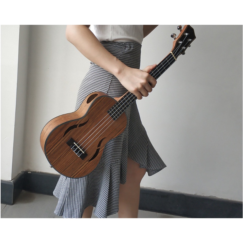Đàn ukulele màu gỗ vintage Africa concert fanfast xanh đen nâu cực tốt tặng full phụ kiện FREESHIP