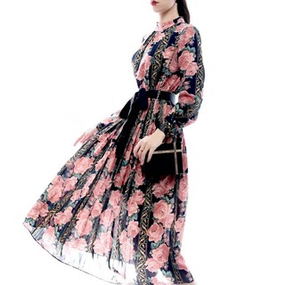 Đầm maxi hoa kèm belt sang chảnh - NR151