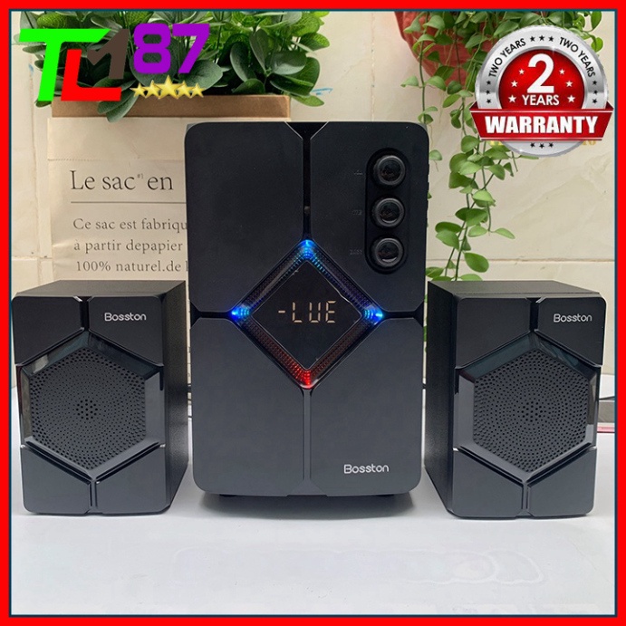Loa Máy Tính PC Laptop Để Bàn Công Suất Lớn Bluetooth 2.1 BOSSTON T1800 Đèn LED RGB - Loa Nghe Nhạc Mini Có Dây Gaming