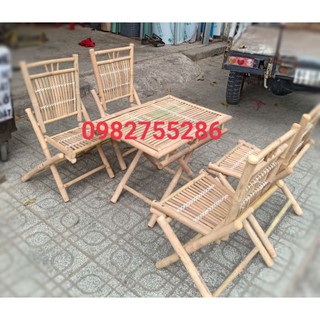 bàn ghế  tre xếp gọn [bộ 1bàn + 4ghế]
