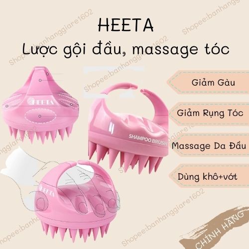 Heeta Lược gội đầu mát xa, giảm gàu, giảm rụng tóc Heeta Hair Scalp Brush (Bill Mỹ)