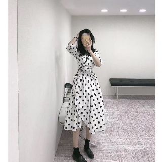 Váy maxi chấm bi QCCC