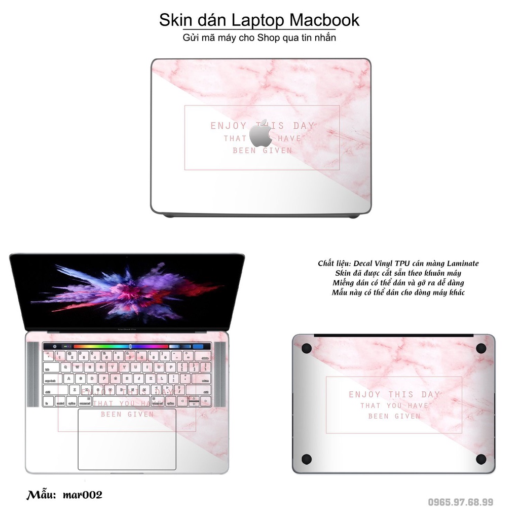 Skin dán Macbook mẫu vân Marble (đã cắt sẵn, inbox mã máy cho shop)