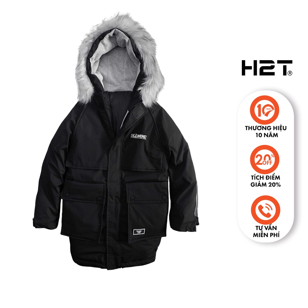 Áo Khoác Phao Nam H2T PARKA SLLKEKC Nhiều Túi Đựng, Chống Nước, Chống Gió, Giữ Nhiệt Tốt, Có Mũ Lông Cừu Đội Đầu 1382