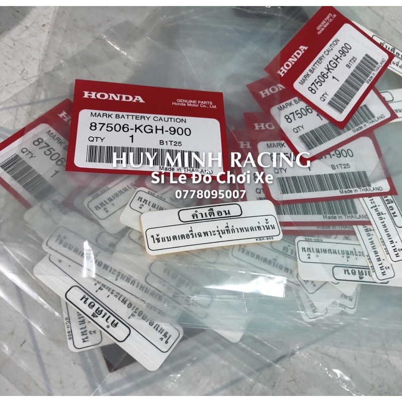 Tem Thông Số Wave125i  Hàng Thái Lan Chính Hãng Giá Tốt