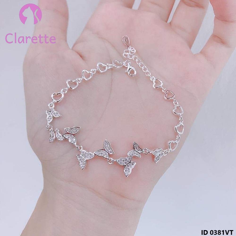 Vòng tay bạc hình bướm Clarette 0381VT