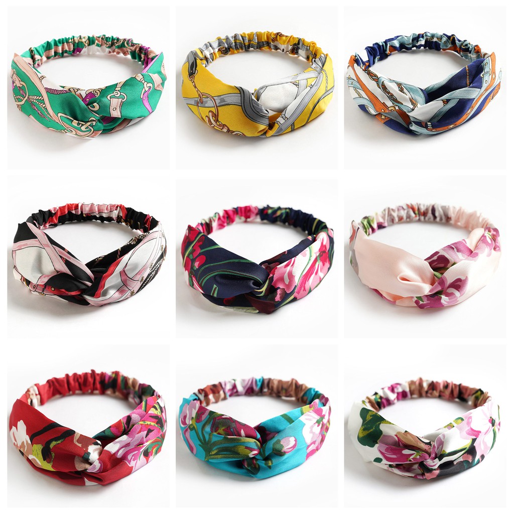 Turban vải Hàn Quốc họa tiết hoa sang trọng phù hợp mọi lứa tuổi T06