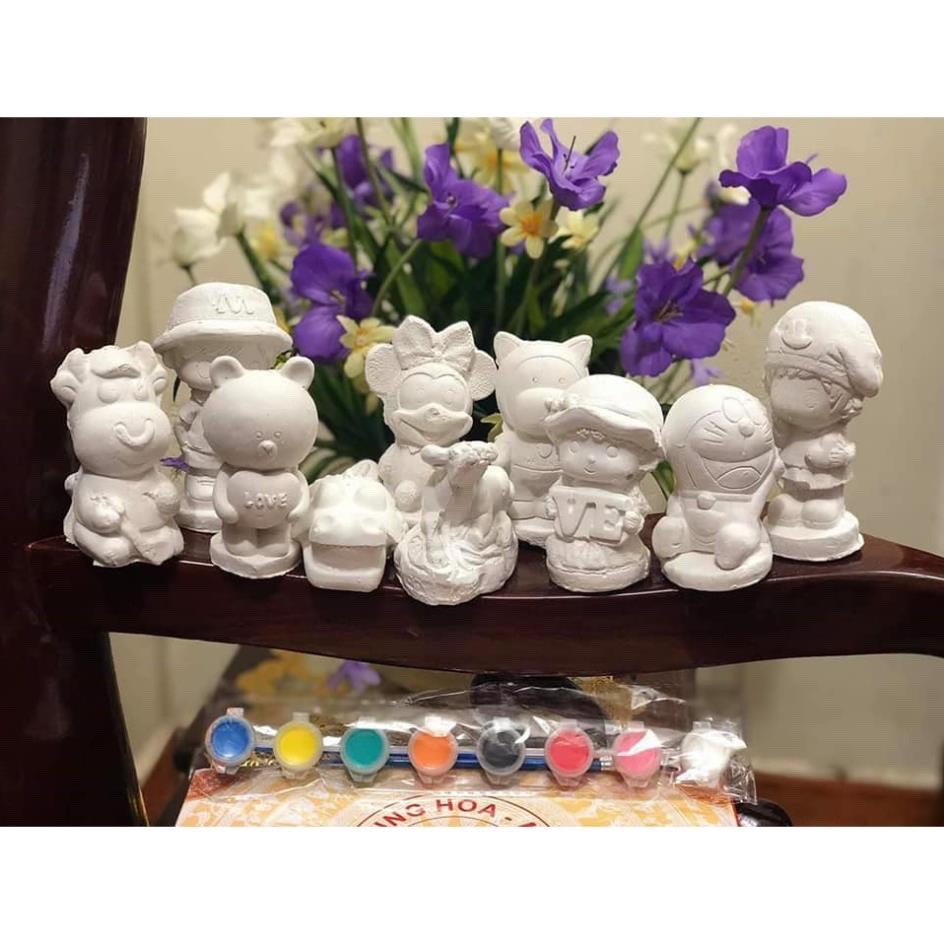 Tô Tượng màu cho bé, 10 tượng thạch cao (7-9cm) tặng màu, vỉ, cọ