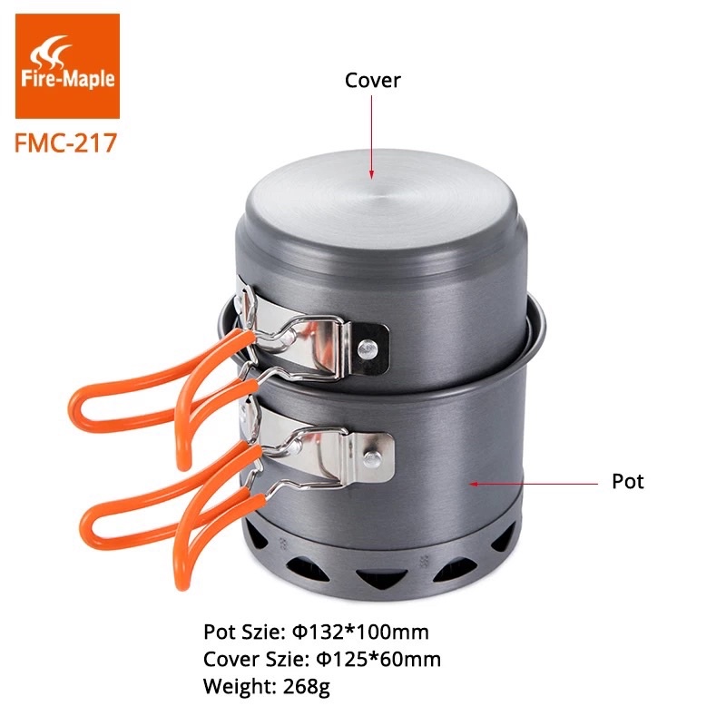 Bộ dụng cụ nấu ăn dã ngoại cắm trại firemaple campoutvn nồi du lịch FMC-217 A290