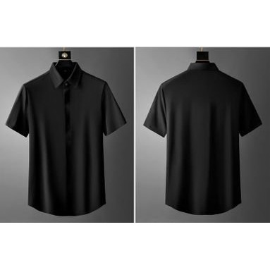 [Hình thật]Áo sơ mi nam ẩn khuy độc đáo vải lụa cao cấp, thiết kế trẻ trung nổi bật | BigBuy360 - bigbuy360.vn