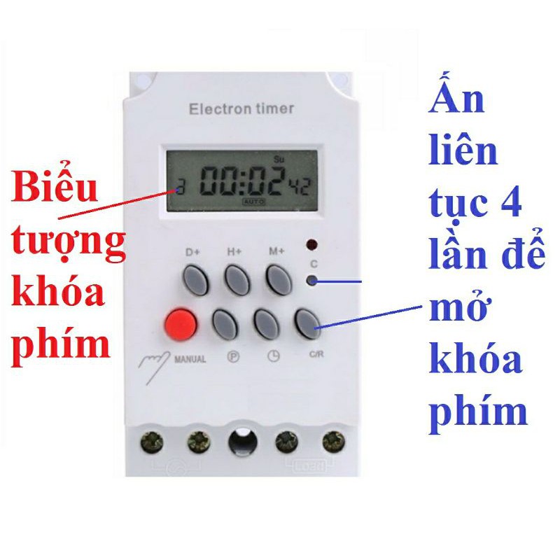 Công tắc hẹn giờ bật tắt luân phiên 16 lần trong 1 ngày công suất lớn 3000W 25A Digital time Switch KG316T PIN TỰ SẠC