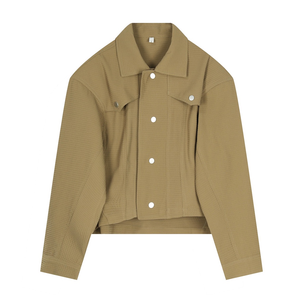 Áo khoác nam nữ ô vuông nhỏ màu nâu