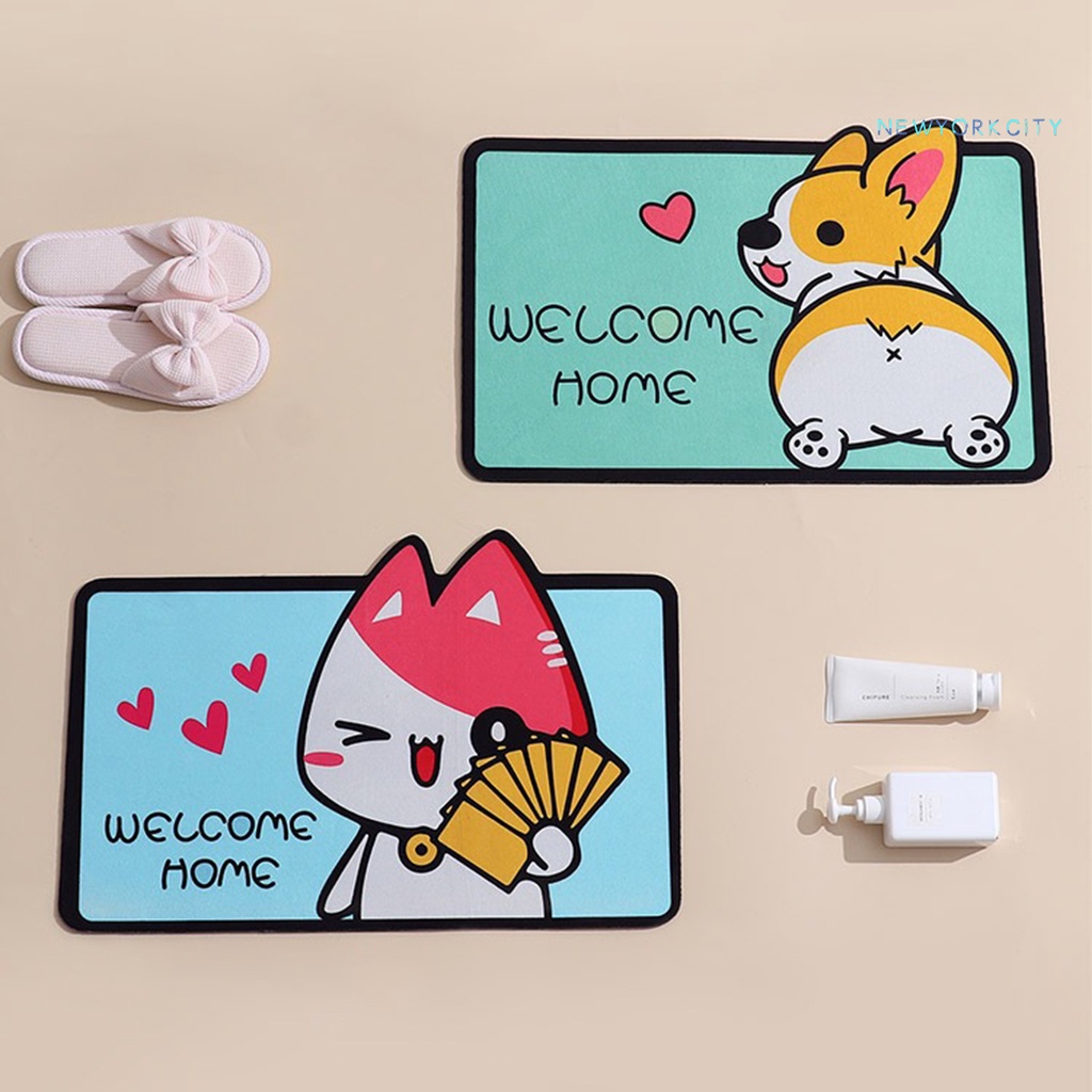 Thảm lót sàn Polyester Siêu Thấm Hút In Họa Tiết Hoạt Hình Dễ Thương Thoải Mái Cho Phòng Ngủ