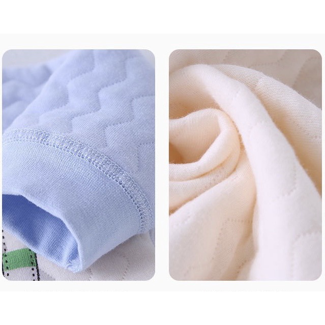 Body trần bông không viền đường may hàng Quảng Châu Bodysuit liền thân dài tay cài giữa 3 lớp dày ấm cho bé trai bé gái