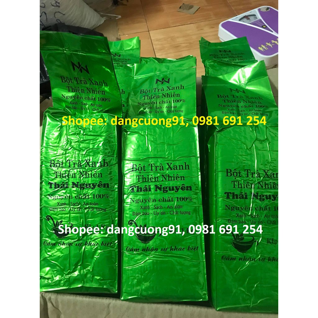 Bột trà xanh Thái Nguyên túi 1kg ( nguyên chất, loại đặc biệt, thơm, không pha, bao test )