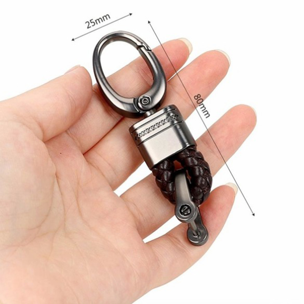 1 Móc Chìa Khóa Xe Hơi/ Xe Máy Bằng Da Bện Tay Độc Đáo Thời Trang