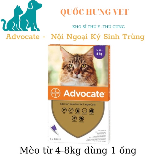 Advocate 1tuýt - Nhỏ Gáy Ngăn Ngừa Nội Ngoại Ký Sinh Trùng Cho Mèo - QUỐC HƯNG VET