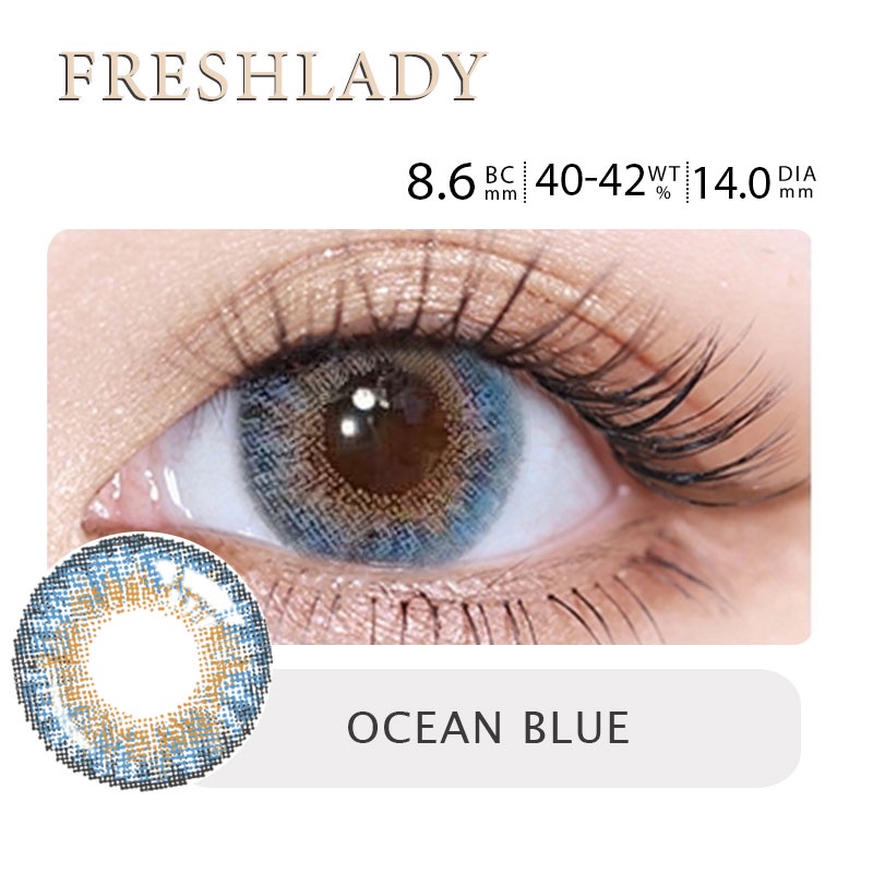 lens kính áp tròng Kính áp tròng một năm mắt nước sức khỏe kính mắt freshlady Kính Vô Hình Dễ Thương XQF02