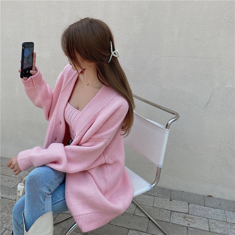 Áo khoác len kèm quây