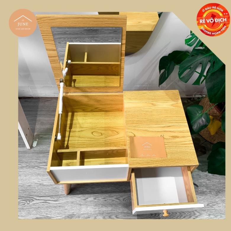 🌟MIỄN SHIP🌟 Bàn Trang Điểm Ngồi Bệt, Bàn Phấn Có Gương Gỗ MDF Cao Cấp Chịu Lực Cao - 25 June Decor