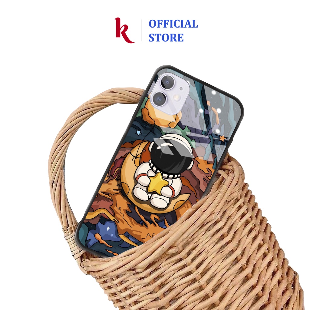Ốp lưng iphone kính cao cấp du hành vũ trụ case 14plus 14 pro max 13 12 promax 11 mini 6 6s 7 8 plus x xr xs Se