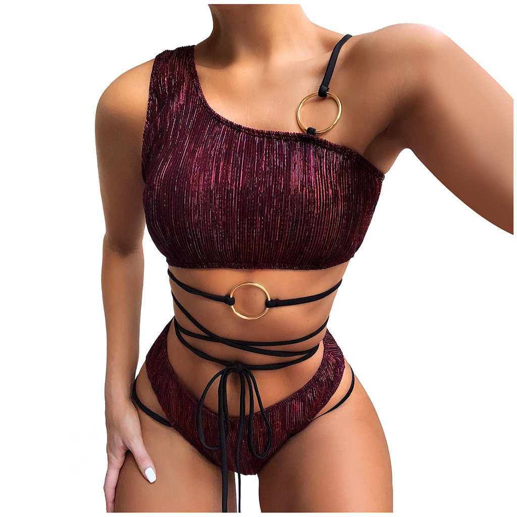 Đồ bơi có mút đệm đan dây vòng kim loại gợi cảm cho nữ | BigBuy360 - bigbuy360.vn