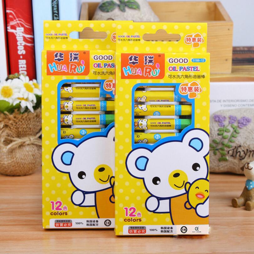 Hộp sáp màu Paster 12 cây cao cấp hình gấu cute đáng yêu cho bé SM02