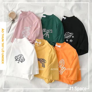 #2 space áo thun tay lỡ in hình space dễ thương - bộ sưu tập space aossi