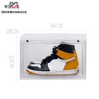 ☁ி☁ Sneaker Shoe Box Acrylic Sneaker Display Box Shoes Storage Case Organizers Stackable Foldable 