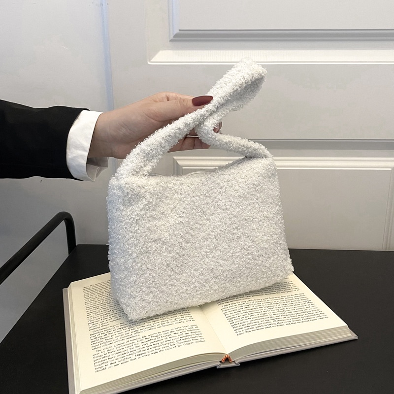 Túi Xách Mini Màu Trơn Phủ Lông Thời Trang Cho Nữ