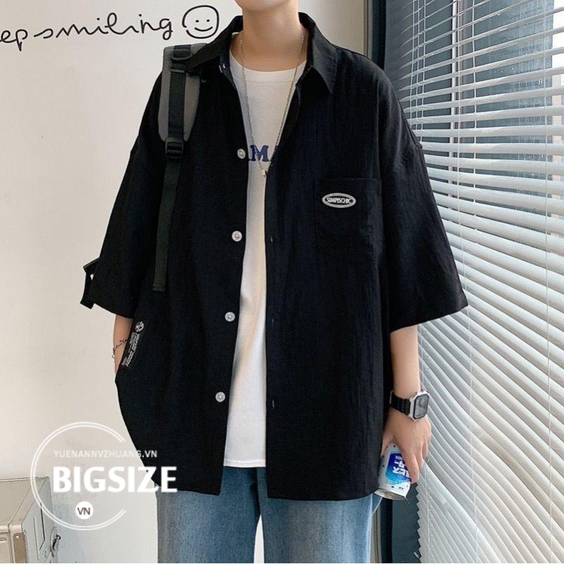 Áo sơ mi Nam kaki Bigsize Áo khoác mỏng tay ngắn form rộng mùa hè Phong cách Hàn Quốc Thời Trang trẻ trung đẹp cao cấp cho người mập béo 100kg 150kg